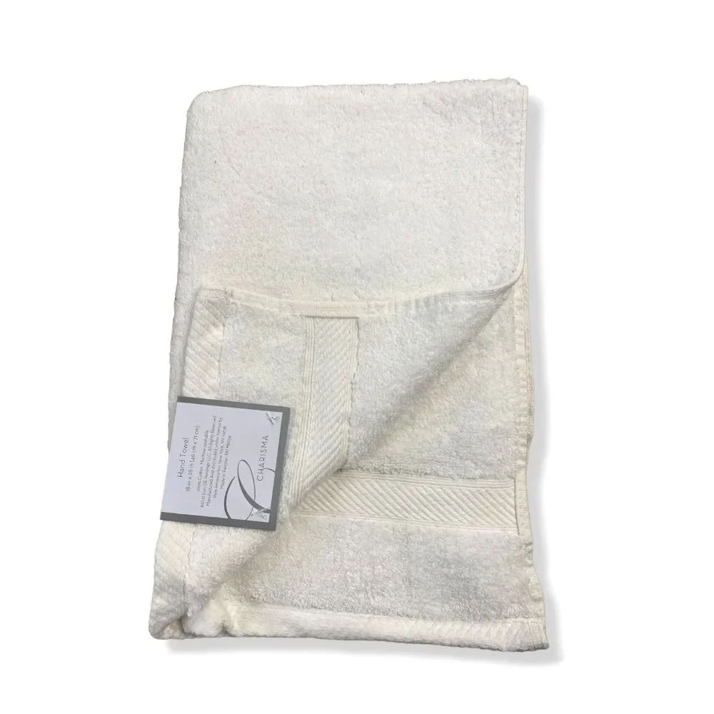 $17 Charisma White Classic Hand Towel Shower Gym Spa Bathroom Hand Towel